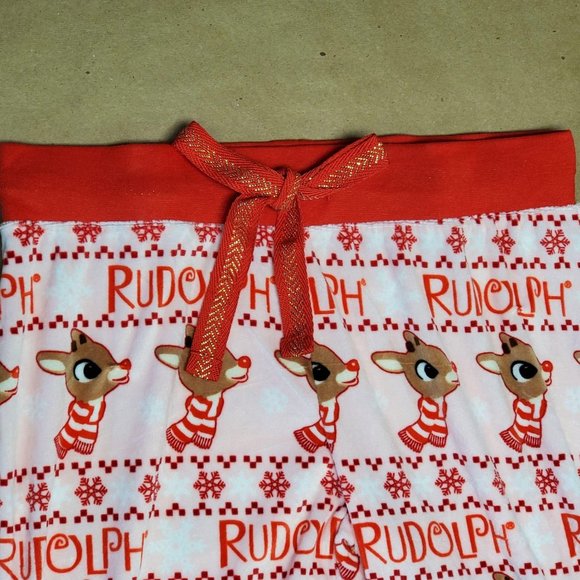 Rudolph Pajama Pants XS (0-2) Pink/Red - Picture 3 of 8